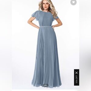 Azazie dusty blue Kara dress